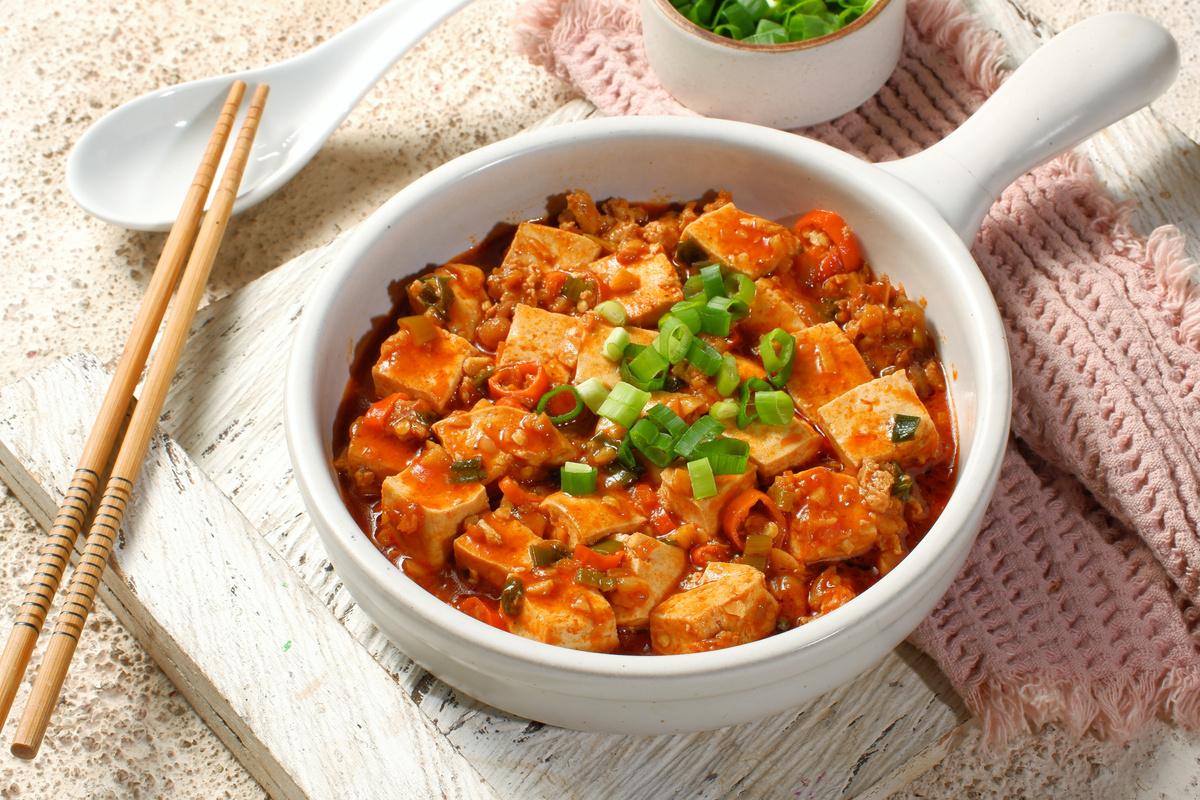 sichuan mapo tofu or Mapo doufu,Chili Tofu, traditional chinese dish